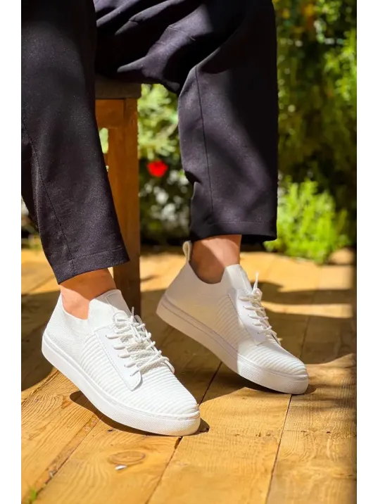 Kb-110 Kuback Beyaz Triko Yüksek Taban Bağcıklı Günlük Erkek Ayakkabı Kb-110 Kuback Beyaz Triko Yüksek Taban Bağcıklı Günlük Erkek Ayakkabı