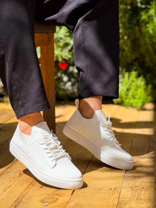 KB-110  Kuback Beyaz Triko Yüksek Taban Bağcıklı Günlük Erkek Ayakkabı KB-110  Kuback Beyaz Triko Yüksek Taban Bağcıklı Günlük Erkek Ayakkabı