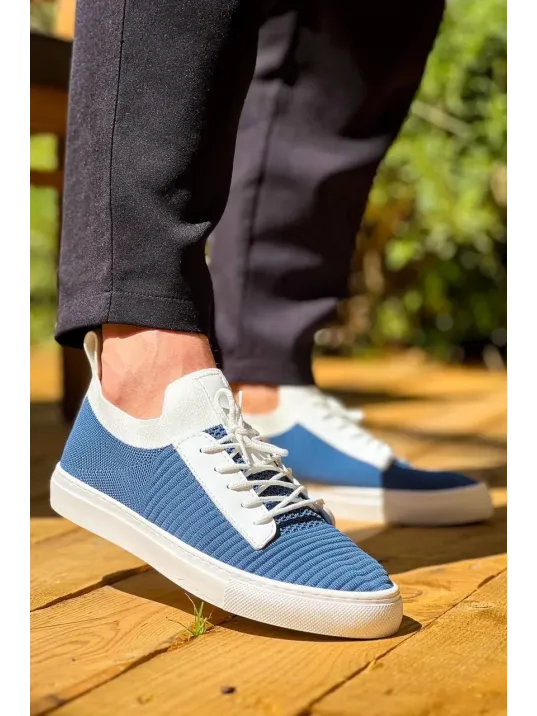 Kb-110 Kuback Mavi Triko Yüksek Taban Bağcıklı Günlük Erkek Ayakkabı Kb-110 Kuback Mavi Triko Yüksek Taban Bağcıklı Günlük Erkek Ayakkabı