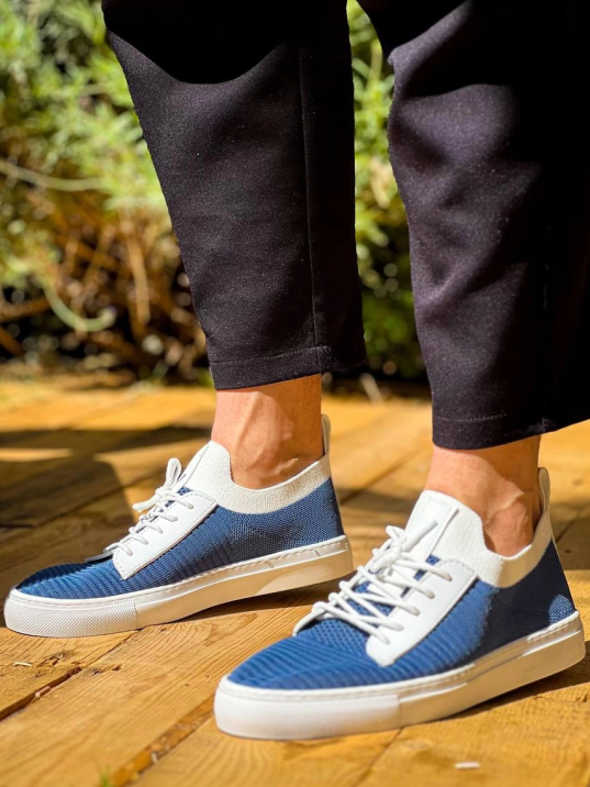 KB-110  Kuback Mavi Triko Yüksek Taban Bağcıklı Günlük Erkek Ayakkabı KB-110  Kuback Mavi Triko Yüksek Taban Bağcıklı Günlük Erkek Ayakkabı