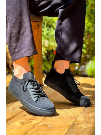 KB-110  Kuback Siyah Triko Siyah Yüksek Taban Bağcıklı Günlük Erkek Ayakkabı KB-110  Kuback Siyah Triko Siyah Yüksek Taban Bağcıklı Günlük Erkek Ayakkabı