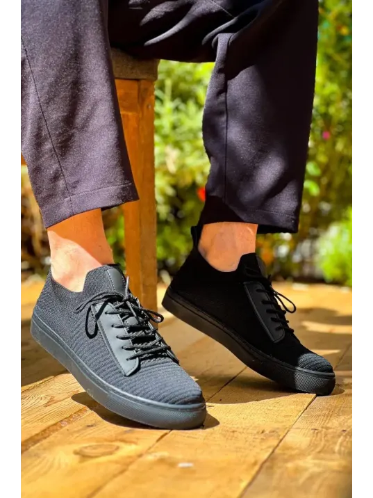 Kb-110 Kuback Siyah Triko Siyah Yüksek Taban Bağcıklı Günlük Erkek Ayakkabı Kb-110 Kuback Siyah Triko Siyah Yüksek Taban Bağcıklı Günlük Erkek Ayakkabı