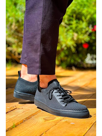 KB-110  Kuback Siyah Triko Siyah Yüksek Taban Bağcıklı Günlük Erkek Ayakkabı KB-110  Kuback Siyah Triko Siyah Yüksek Taban Bağcıklı Günlük Erkek Ayakkabı