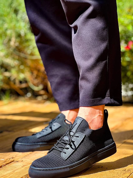 KB-110  Kuback Siyah Triko Siyah Yüksek Taban Bağcıklı Günlük Erkek Ayakkabı KB-110  Kuback Siyah Triko Siyah Yüksek Taban Bağcıklı Günlük Erkek Ayakkabı