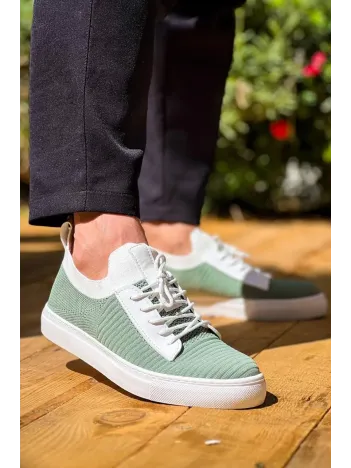 Kb-110  Kuback Yeşil Triko Yüksek Taban Bağcıklı Günlük Erkek Ayakkabı