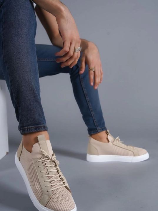 KB-112   Kuback Bej Triko Bağcıklı  Günlük Erkek  Ayakkabı KB-112   Kuback Bej Triko Bağcıklı  Günlük Erkek  Ayakkabı