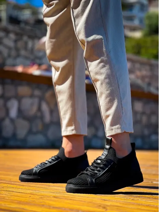 Kb-112  Kuback Siyah Siyah Tabantriko Bağcıklı  Günlük Erkek  Ayakkabı