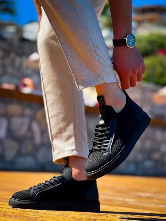 Kb-112  Kuback Siyah Siyah Tabantriko Bağcıklı  Günlük Erkek  Ayakkabı