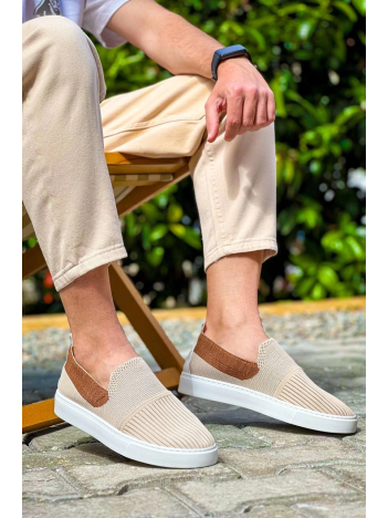 KB-114  Kuback Bej Taba Triko Yüksek Taban Bağcıksız Günlük Erkek Ayakkabı KB-114  Kuback Bej Taba Triko Yüksek Taban Bağcıksız Günlük Erkek Ayakkabı