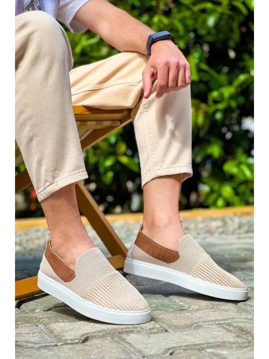 Kb-114 Kuback Bej Taba Triko Yüksek Taban Bağcıksız Günlük Erkek Ayakkabı Kb-114 Kuback Bej Taba Triko Yüksek Taban Bağcıksız Günlük Erkek Ayakkabı