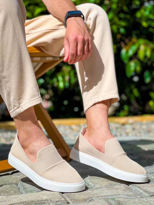 KB-114  Kuback  Bej Triko Yüksek Taban Bağcıksız Günlük Erkek Ayakkabı KB-114  Kuback  Bej Triko Yüksek Taban Bağcıksız Günlük Erkek Ayakkabı