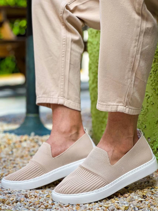 KB-114  Kuback  Bej Triko Yüksek Taban Bağcıksız Günlük Erkek Ayakkabı KB-114  Kuback  Bej Triko Yüksek Taban Bağcıksız Günlük Erkek Ayakkabı