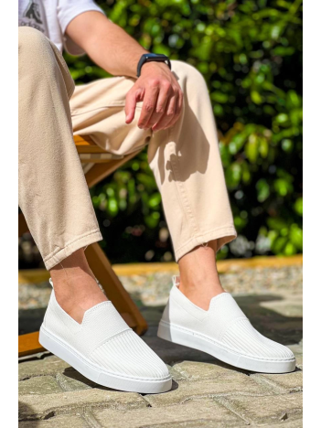 KB-114  Kuback Beyaz Triko Yüksek Taban Bağcıksız Günlük Erkek Ayakkabı KB-114  Kuback Beyaz Triko Yüksek Taban Bağcıksız Günlük Erkek Ayakkabı