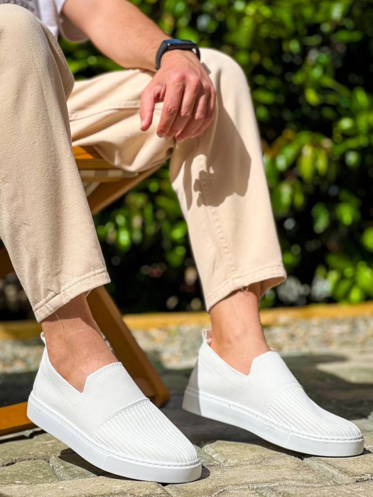 KB-114  Kuback Beyaz Triko Yüksek Taban Bağcıksız Günlük Erkek Ayakkabı KB-114  Kuback Beyaz Triko Yüksek Taban Bağcıksız Günlük Erkek Ayakkabı