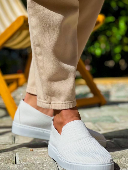 KB-114  Kuback Beyaz Triko Yüksek Taban Bağcıksız Günlük Erkek Ayakkabı KB-114  Kuback Beyaz Triko Yüksek Taban Bağcıksız Günlük Erkek Ayakkabı