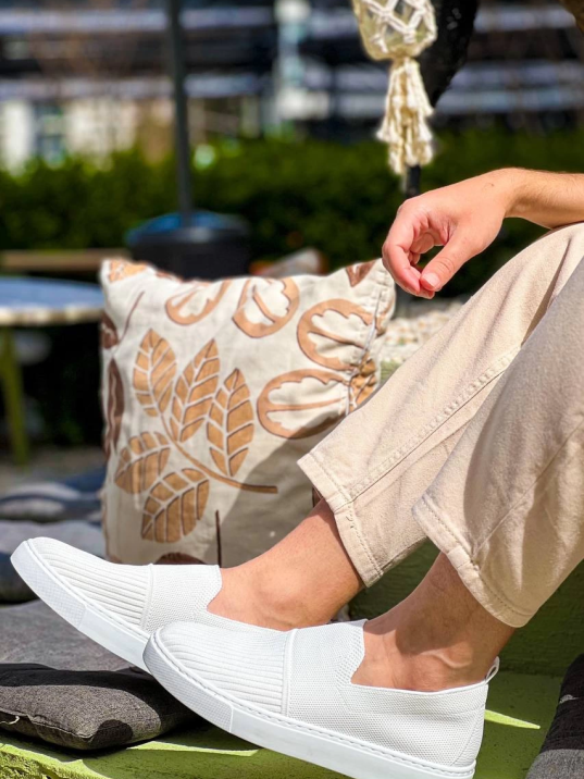 KB-114  Kuback Beyaz Triko Yüksek Taban Bağcıksız Günlük Erkek Ayakkabı KB-114  Kuback Beyaz Triko Yüksek Taban Bağcıksız Günlük Erkek Ayakkabı