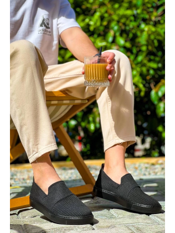 KB-114  Kuback Siyah Triko Siyah  Yüksek Taban Bağcıksız Günlük Erkek Ayakkabı KB-114  Kuback Siyah Triko Siyah  Yüksek Taban Bağcıksız Günlük Erkek Ayakkabı