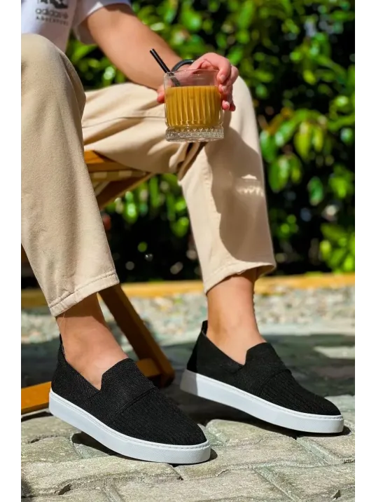 Kb-114 Kuback Siyah Triko Yüksek Taban Bağcıksız Günlük Erkek Ayakkabı Kb-114 Kuback Siyah Triko Yüksek Taban Bağcıksız Günlük Erkek Ayakkabı