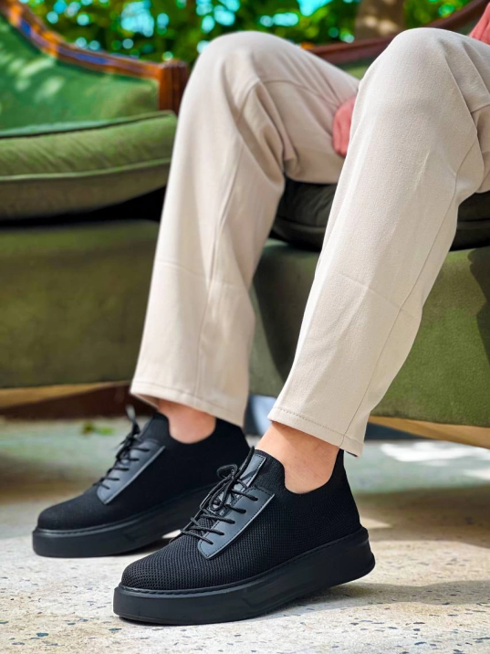 KB-116 Kuback Siyah Siyah Taban Bağcıklı Triko Günlük Erkek Ayakkabı KB-116 Kuback Siyah Siyah Taban Bağcıklı Triko Günlük Erkek Ayakkabı