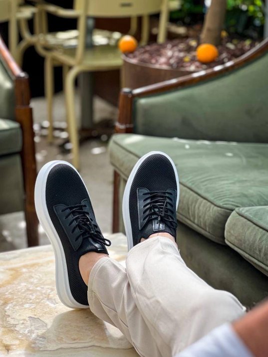 KB-116 Kuback Siyah Triko Bağcıklı  Günlük Erkek Ayakkabı KB-116 Kuback Siyah Triko Bağcıklı  Günlük Erkek Ayakkabı