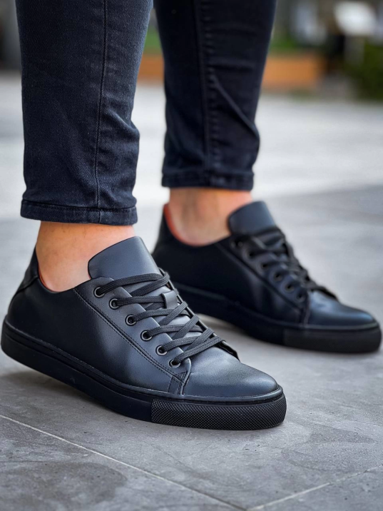 KB-122  Kuback Siyah Cilt Siyah Yüksek Taban Bağcıklı Günlük Erkek Ayakkabı KB-122  Kuback Siyah Cilt Siyah Yüksek Taban Bağcıklı Günlük Erkek Ayakkabı