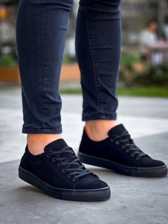 KB-122   Kuback Siyah Süet Siyah Yüksek Taban Bağcıklı Günlük Erkek Ayakkabı KB-122   Kuback Siyah Süet Siyah Yüksek Taban Bağcıklı Günlük Erkek Ayakkabı