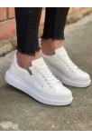 Kb-309  Kuback Beyaz Fermuar Ve Bağcıklı  Günlük Erkek  Ayakkabı