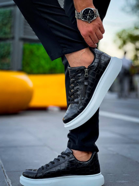 KB-309  Kuback  Siyah Fermuar Ve Bağcıklı  Günlük Erkek  Ayakkabı KB-309  Kuback  Siyah Fermuar Ve Bağcıklı  Günlük Erkek  Ayakkabı