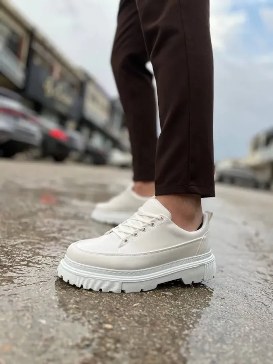 Kb-702 Kuback Beyaz Cilt Günlük Erkek Ayakkabı