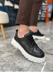 Kb-702 Kuback Siyah Cilt Günlük Erkek Ayakkabı