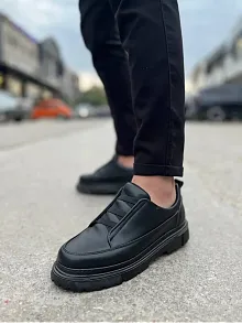 Kb-703 Kuback Kömür Cilt Lastikli Günlük Erkek Ayakkabı