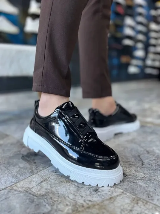 Kb-703 Kuback Siyah Rugan Lastikli Günlük Erkek Ayakkabı