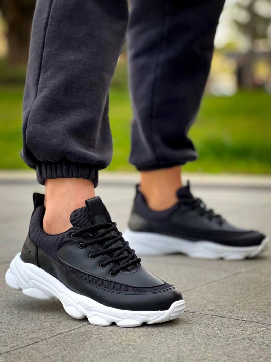 KB-707  Kuback Siyah Cilt Yüksek Taban Bağcıklı Günlük Erkek Ayakkabı KB-707  Kuback Siyah Cilt Yüksek Taban Bağcıklı Günlük Erkek Ayakkabı