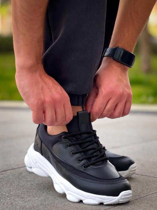 KB-707  Kuback Siyah Cilt Yüksek Taban Bağcıklı Günlük Erkek Ayakkabı KB-707  Kuback Siyah Cilt Yüksek Taban Bağcıklı Günlük Erkek Ayakkabı