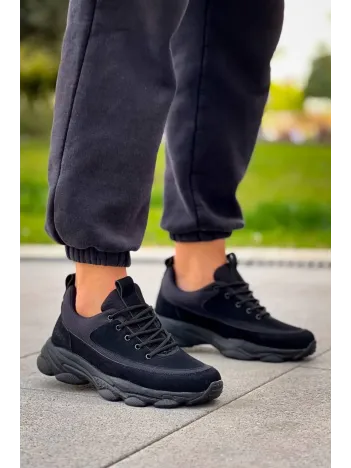 Kb-707  Kuback  Siyah Süet Siyah Yüksek Taban Bağcıklı Günlük Erkek Ayakkabı