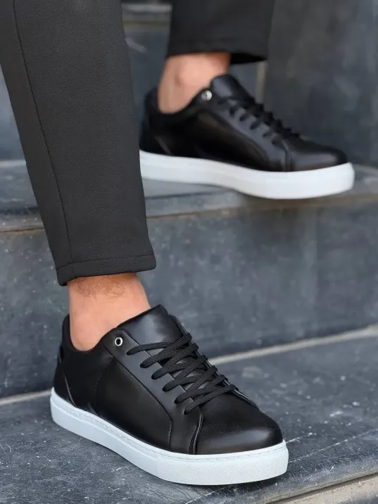 Kb-bx1 Kuback Siyah Cilt Yüksek Beyaz Taban Günlük Erkek Ayakkabı Kb-bx1 Kuback Siyah Cilt Yüksek Beyaz Taban Günlük Erkek Ayakkabı