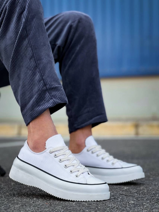 KB-CX-3 Kuback Kısa Beyaz Keten Beyaz Yüksek Taban Spor Ayakkabı KB-CX-3 Kuback Kısa Beyaz Keten Beyaz Yüksek Taban Spor Ayakkabı