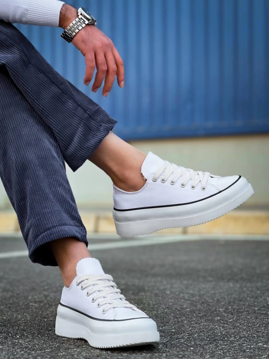 KB-CX-3 Kuback Kısa Beyaz Keten Beyaz Yüksek Taban Spor Ayakkabı KB-CX-3 Kuback Kısa Beyaz Keten Beyaz Yüksek Taban Spor Ayakkabı