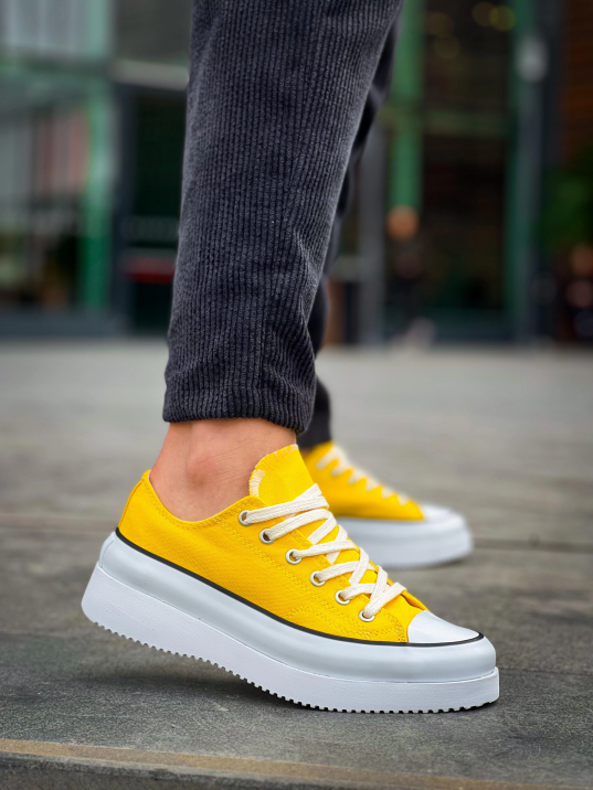 KB-CX-3 Kuback Kısa Sarı Keten Beyaz Yüksek Taban Spor Ayakkabı KB-CX-3 Kuback Kısa Sarı Keten Beyaz Yüksek Taban Spor Ayakkabı