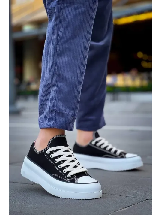 Kb-cx-3 Kuback Kısa Siyah Keten Beyaz Yüksek Taban Spor Ayakkabı Kb-cx-3 Kuback Kısa Siyah Keten Beyaz Yüksek Taban Spor Ayakkabı