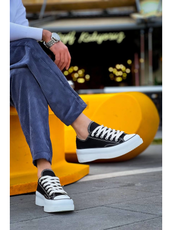 KB-CX-3 Kuback Kısa Siyah Keten Beyaz Yüksek Taban Spor Ayakkabı KB-CX-3 Kuback Kısa Siyah Keten Beyaz Yüksek Taban Spor Ayakkabı