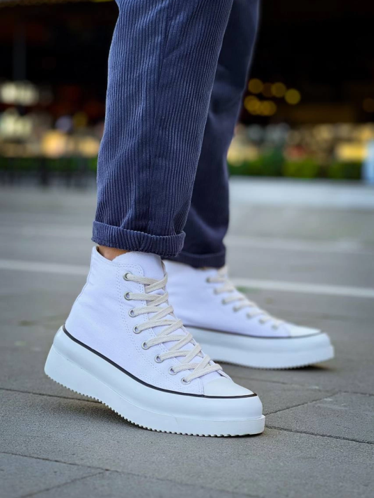 KB-CX-3 Kuback Uzun Beyaz Keten Beyaz Yüksek Taban Spor Ayakkabı KB-CX-3 Kuback Uzun Beyaz Keten Beyaz Yüksek Taban Spor Ayakkabı