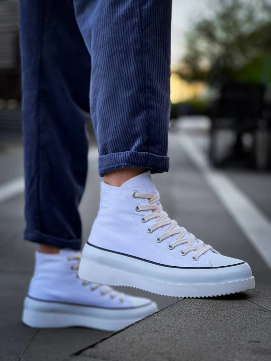 KB-CX-3 Kuback Uzun Beyaz Keten Beyaz Yüksek Taban Spor Ayakkabı KB-CX-3 Kuback Uzun Beyaz Keten Beyaz Yüksek Taban Spor Ayakkabı