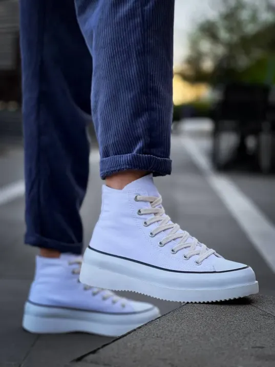 Kb-cx-3 Kuback Uzun Beyaz Keten Beyaz Yüksek Taban Spor Ayakkabı Kb-cx-3 Kuback Uzun Beyaz Keten Beyaz Yüksek Taban Spor Ayakkabı