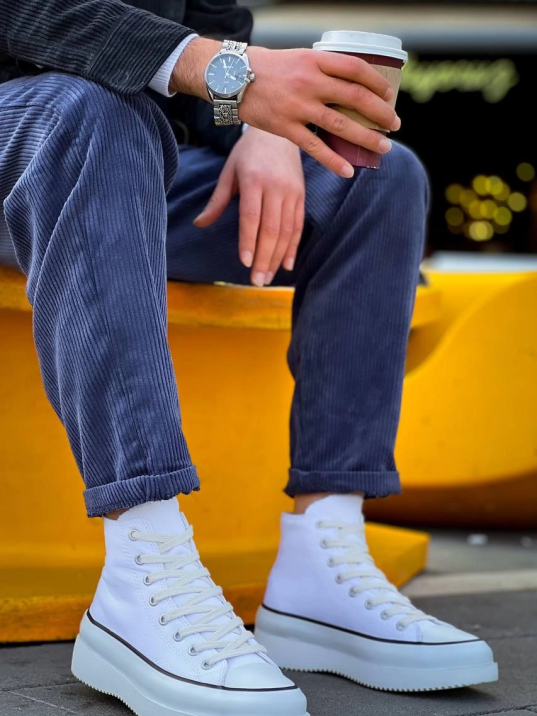 KB-CX-3 Kuback Uzun Beyaz Keten Beyaz Yüksek Taban Spor Ayakkabı KB-CX-3 Kuback Uzun Beyaz Keten Beyaz Yüksek Taban Spor Ayakkabı