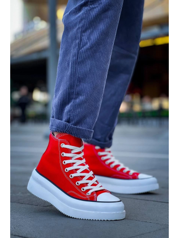 KB-CX-3 Kuback Uzun Kırmızı Keten Beyaz Yüksek Taban Spor Ayakkabı KB-CX-3 Kuback Uzun Kırmızı Keten Beyaz Yüksek Taban Spor Ayakkabı