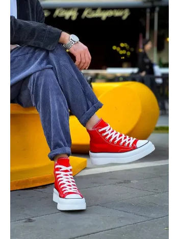 Kb-cx-3 Kuback Uzun Kırmızı Keten Beyaz Yüksek Taban Spor Ayakkabı Kb-cx-3 Kuback Uzun Kırmızı Keten Beyaz Yüksek Taban Spor Ayakkabı