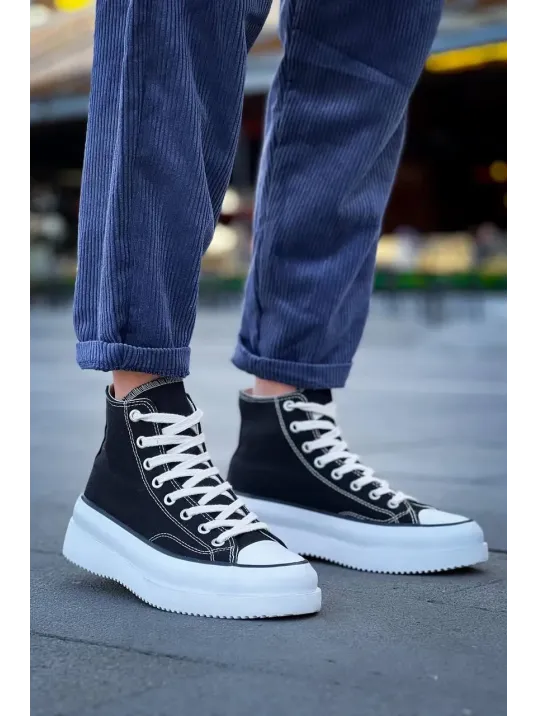 Kb-cx-3 Kuback Uzun Siyah Keten Beyaz Yüksek Taban Spor Ayakkabı Kb-cx-3 Kuback Uzun Siyah Keten Beyaz Yüksek Taban Spor Ayakkabı