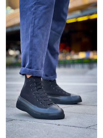 KB-CX-3 Kuback Uzun Siyah Keten Siyah Yüksek Taban Spor Ayakkabı KB-CX-3 Kuback Uzun Siyah Keten Siyah Yüksek Taban Spor Ayakkabı