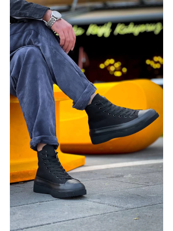 KB-CX-3 Kuback Uzun Siyah Keten Siyah Yüksek Taban Spor Ayakkabı KB-CX-3 Kuback Uzun Siyah Keten Siyah Yüksek Taban Spor Ayakkabı